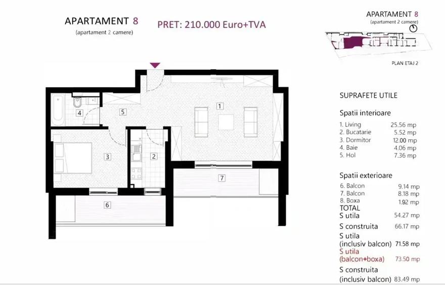 Apartament 2 camere, Eminescu - Dacia, nou lux/5 min metrou/Comision 0
