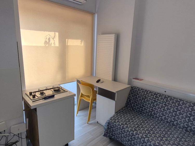 Studio mobilat/utilat, centrală gaz, AC, wi-fi, TVsmart,baie+bucătărie proprii