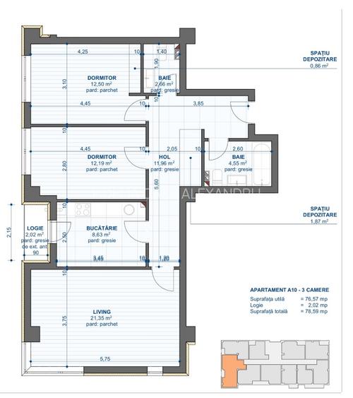 Apartament 3 camere de vanzare C.U.G. - 5