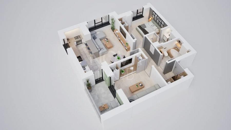 Apartament 3 camere, etaj intermediar, ansamblu nou Calea Surii Mici