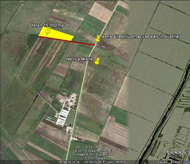 TEREN 15.000 MP situat in DN 13-Mielle, PUZ Industrial, hale si depozite!