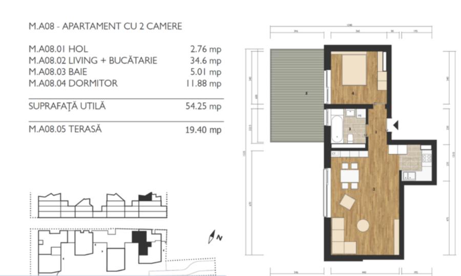 Apartament cu 2 camere - M99 Residence