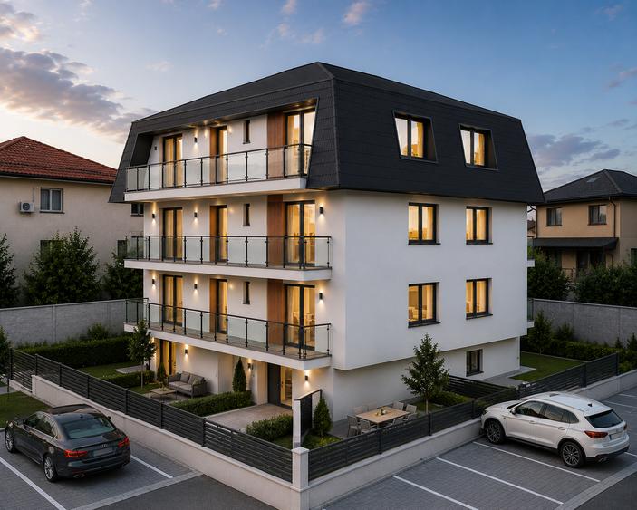Bloc boutique modern | P+3 | Doar 3 apartamente pe etaj | Apartamente cu grădină