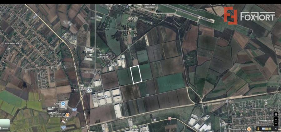 Teren de vanzare zona VGP Park, 23.020 mp, front stradal 58 ml - Ghiroda