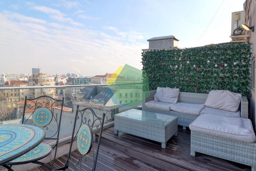 Studio 2 niveluri, terasă 11 mp, vedere spectaculoasă-Calea Victoriei