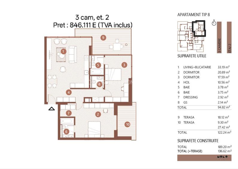 3 camere | 140 mp | Terasa  | Vedere lac | Floreasca | Premium | Finalizare 2026 - 13
