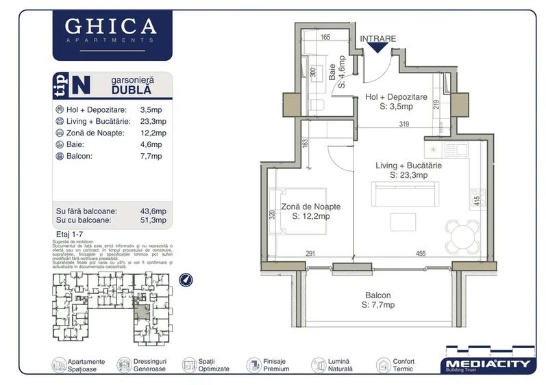 2 camere, ansamblu nou, Ghica Apartments - faza ll