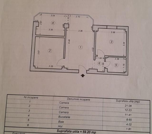 Apartament 3 camere zona Tomis II
