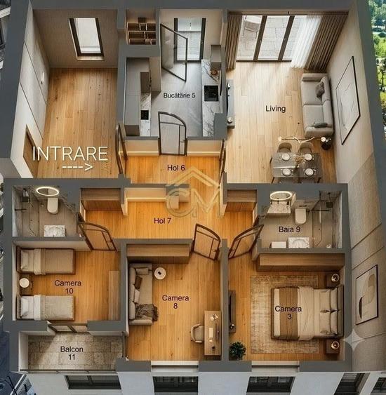 Apartament 4 Camere-2 Bai-2 Balcoane- Pivnita-80 MP