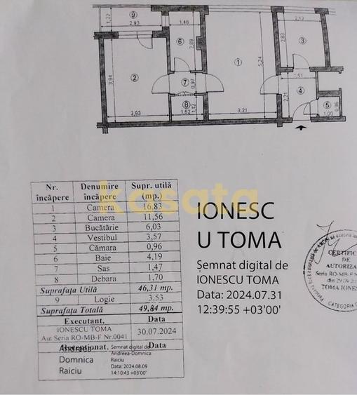 2 camere Baba Novac | Etaj 1 | Bloc reabilitat | 50 mp utili | 94.900