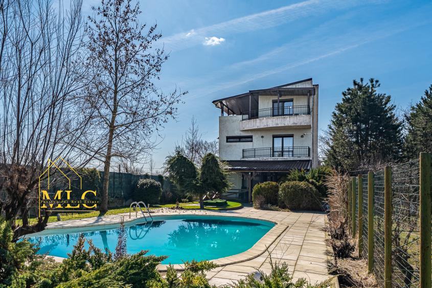 Vilă spectaculoasă cu deschidere la lac Snagov | Piscină | Teren tenis | Gruiu