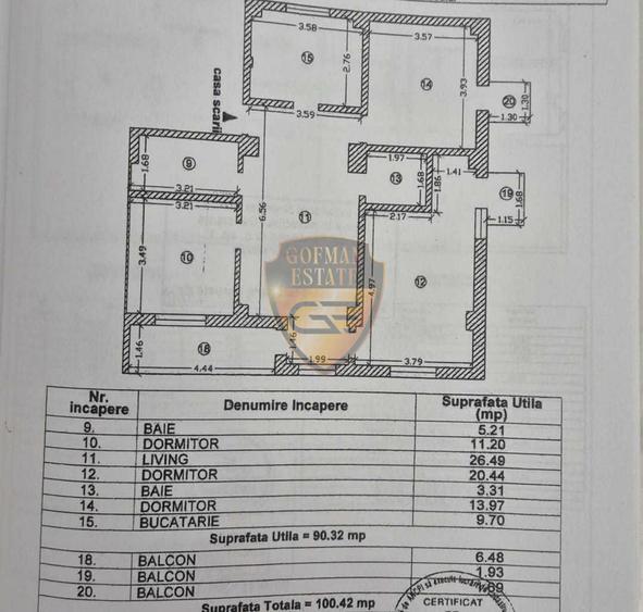 4 camere, Mamaia Sat / Nord, 100mp, 2 bai, 3 balco, et 5/6 lift, mobilat complet