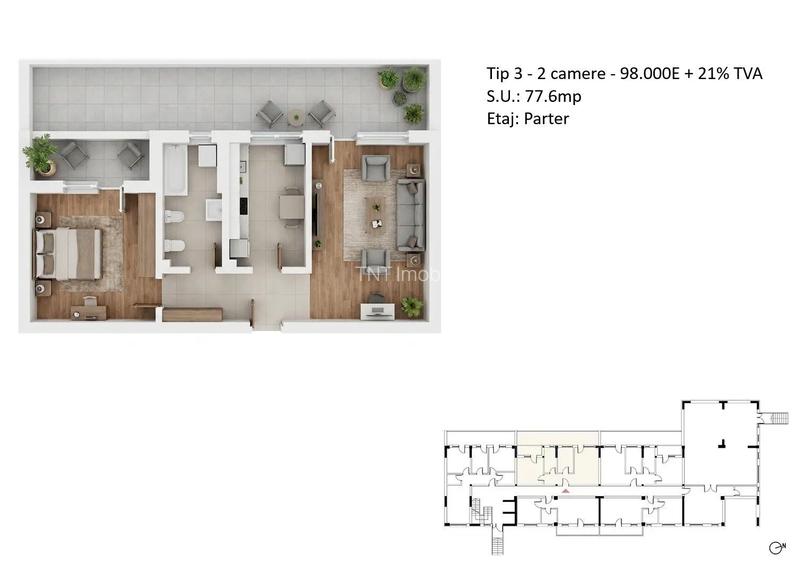 Apartamente 2 camere PLATINUM RESIDENCE Faza 3 - 2026 - Grand Arena - 5