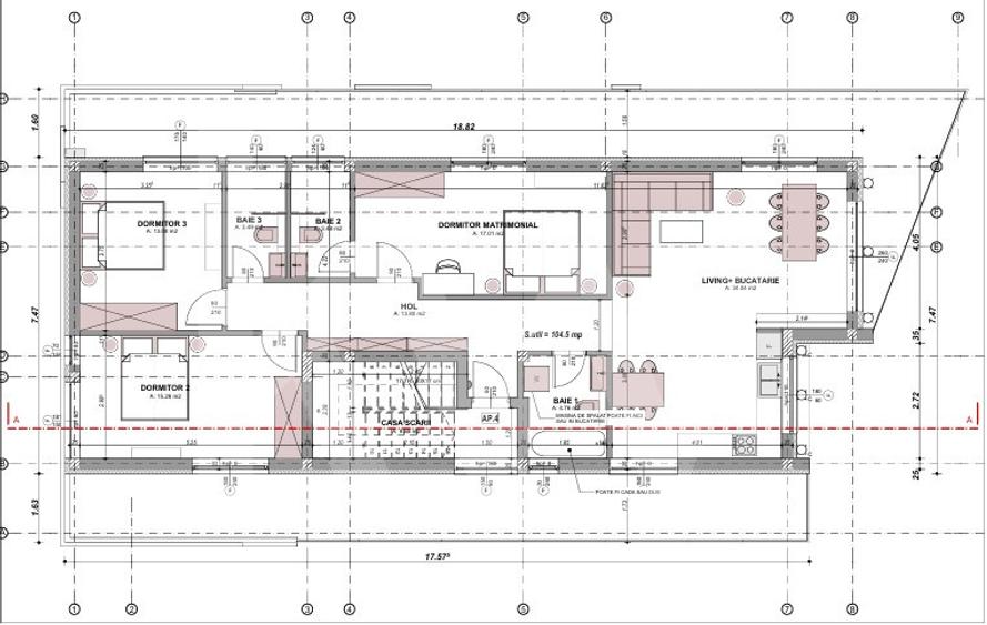 Penthouse 4 camere etaj 2 un apartament cu terasa zona Arhitectilor