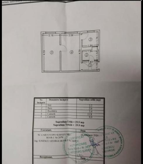 Apartament 2 camere Tomis Nord 30 mp