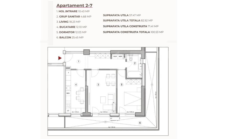 Apartament 2 camere, 82.92 mp, ansamblu 0% Comision Achiziție, Calea Severinului