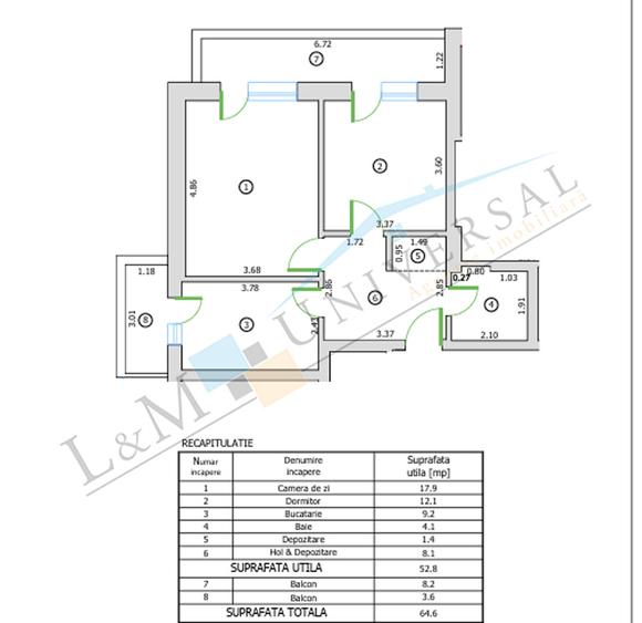 Pallady-15 min Metrou,Bloc2026, Finalizat, 1/3,Spatios,65mp, Loc  Parcare inclus