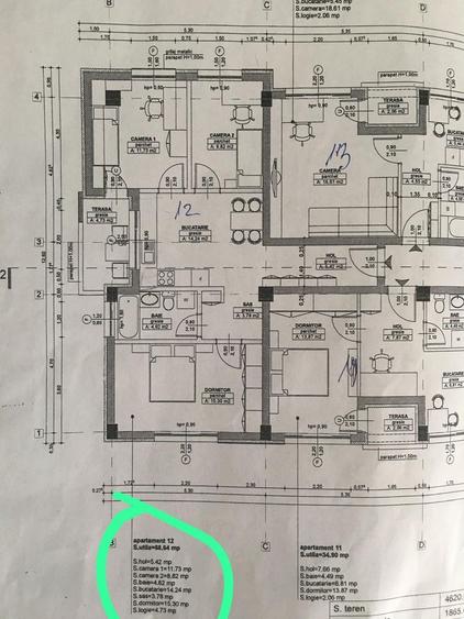 Apartament 2 camere, 68.64 mp + terasa, garaj, cartier Borhanci