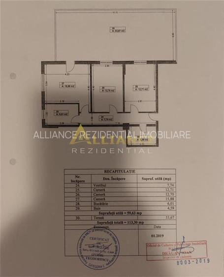 Apartament 3 camere cu terasa spectaculoasa de 54 mp – Str. Luica, Sector 4 - 11