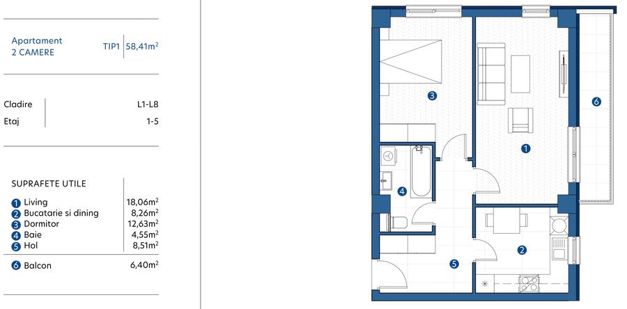 Apartament 2 camere 58 mp, accept CREDIT, statie autobuz, Kaufland Galata