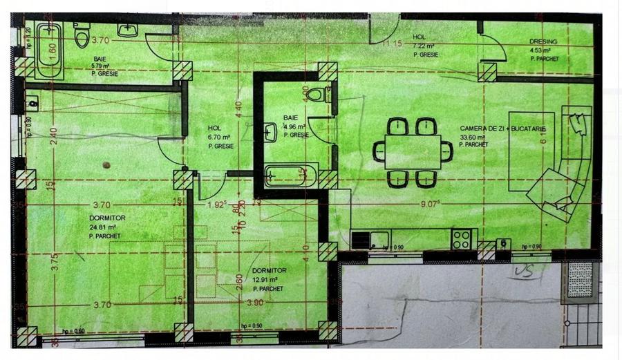 Exclusiv! Apartament 3 Camere, 100 mp