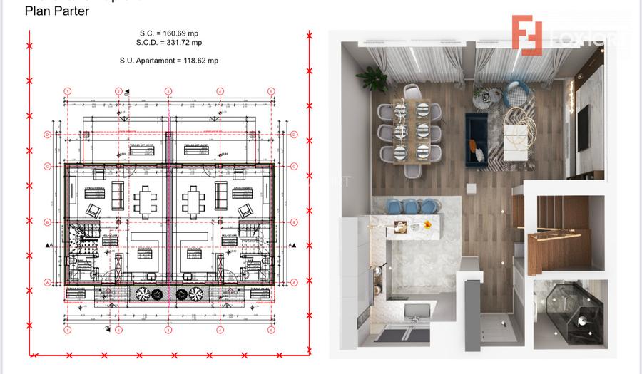 Duplex intreg 8 camere, LA ROSU, de vanzare in Sacalaz, la intrare - 4
