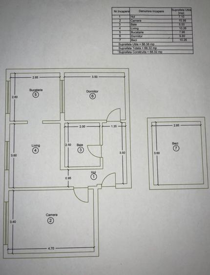 Apartament 3 camere, 55 mp utili, zona Bogdan Voda