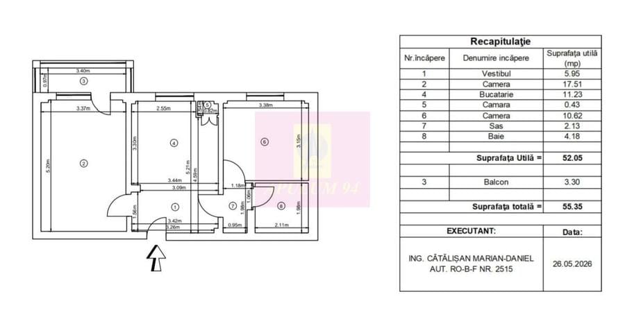 Vanzare apartament 2 camere -Vitan Olimpia