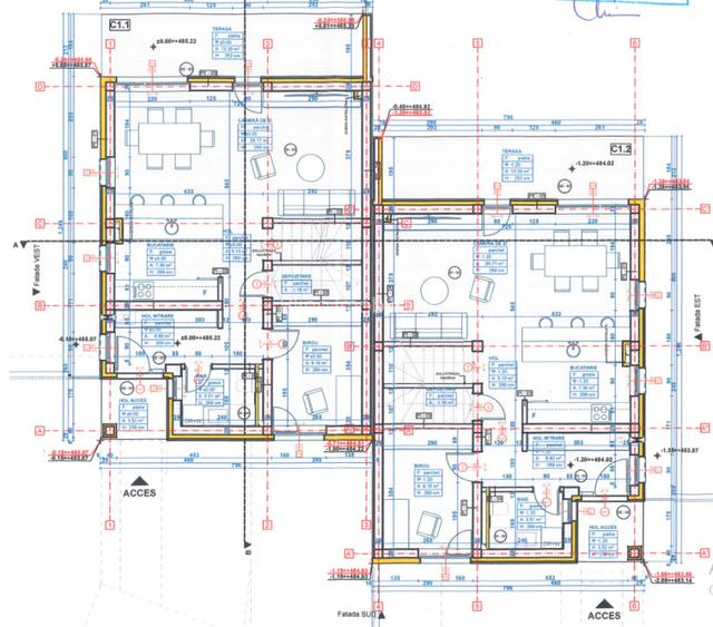 Proiect autorizat duplex (2 unitati) – teren intravilan 700 mp Chinteni - 3