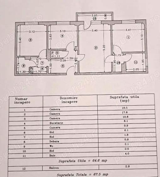 Vanzare ap. 2 cam. teava gaze, et 9/10. bl. 1978 , sos. Pantelimon - Bis. Capra
