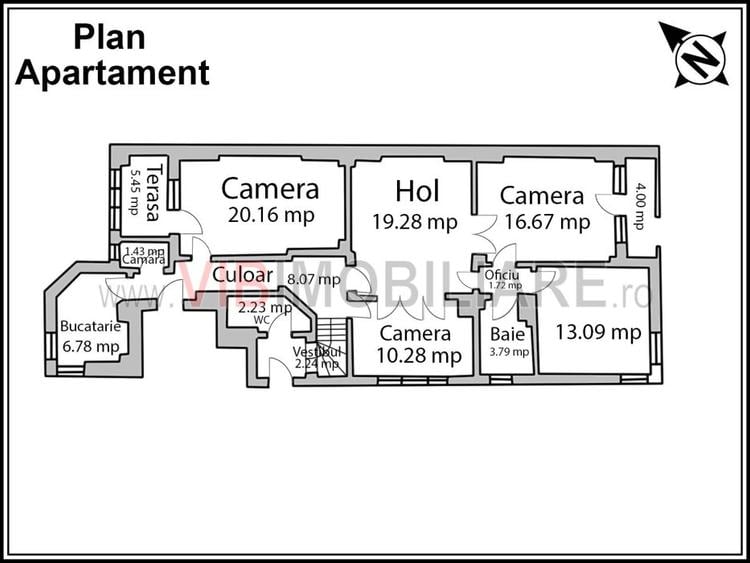 Apartament 4 camere de închiriat | Vilă elegantă – Aviatorilor / Popa Savu