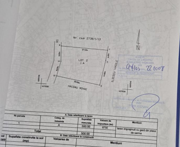 Teren intravilan de vanzare, 500mp, Rediu, lângă Primarie