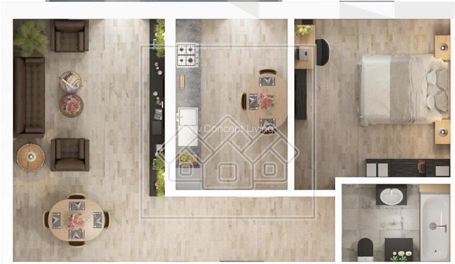 Ap cu 2 camere, balcon, predare la alb, incalzire in pardoseala - 14