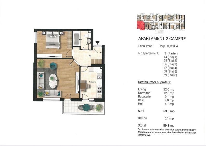 Apartament 2 camere de vanzare !