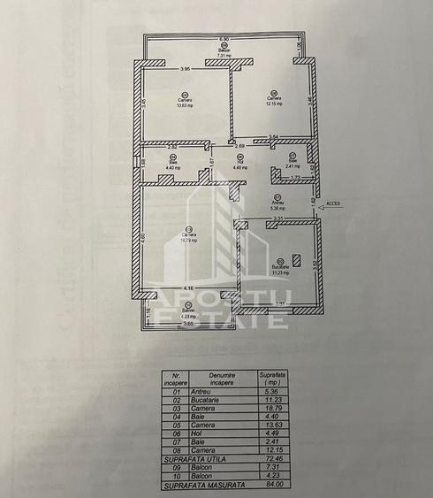 Apartament cu 3 camere, centrala proprie, zona Bucovina