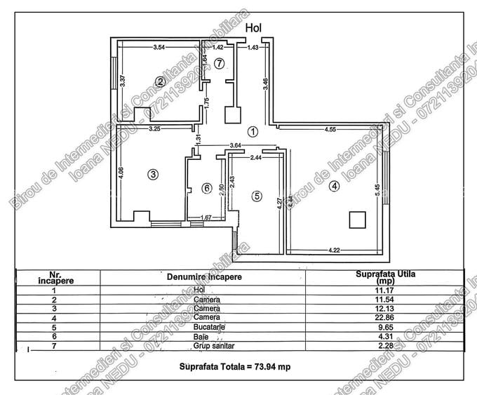 🙋Compozitori🔸3 Camere 74m² Mobilat Utilat Loc de Parcare Centrala - 15