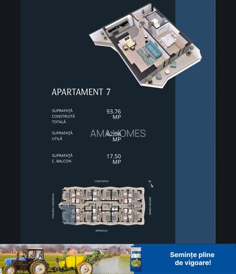 Apartament 2 camere de vânzare – Olimp Tower, stațiunea Olimp
