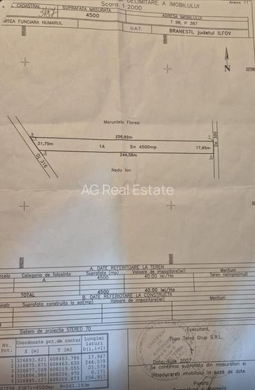 Teren Intravilan Branesti 4500mp Acces Asfalt si A2-deschidere 22ml - 9
