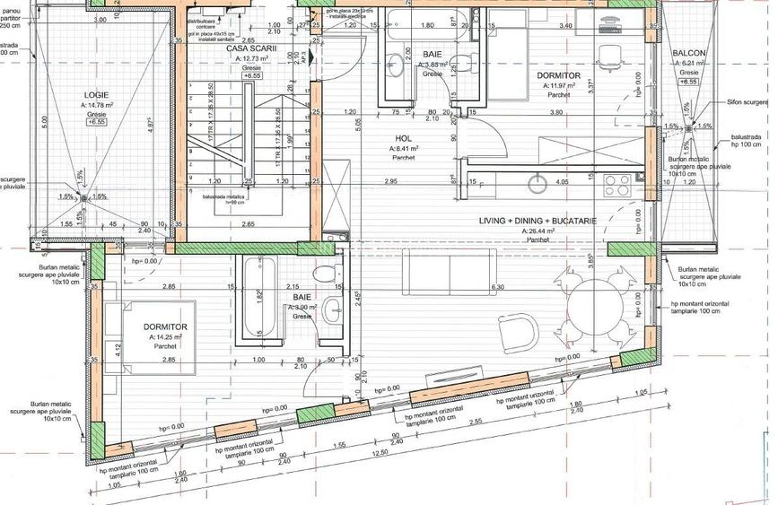 Apartament 3 camere Plopilor 68.82 m2 plus 2 balcoane - 3
