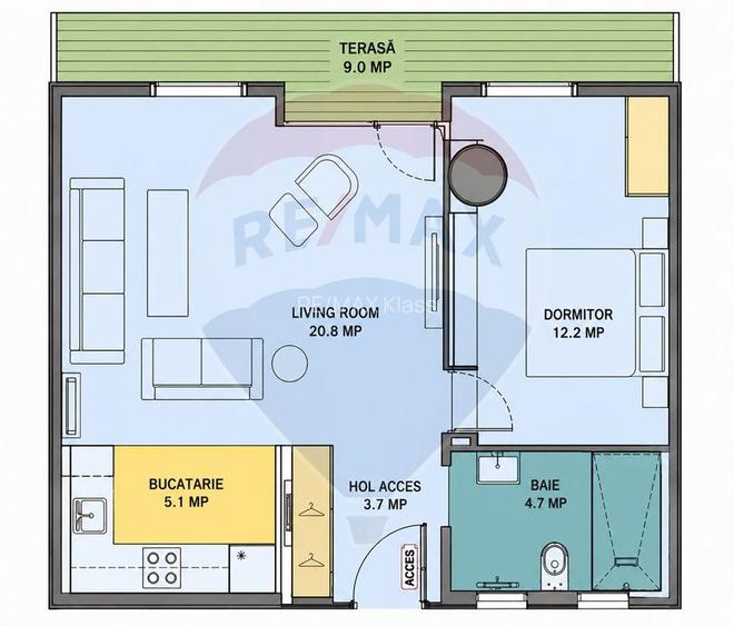 Apartament luminos cu 2 camere in ONE NORTH LOFTS, gata de mutare - 8