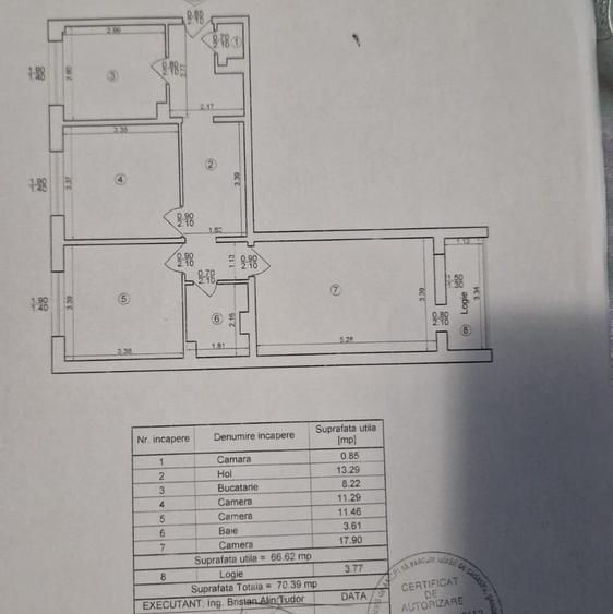 Apartament cu 3 camere decomandat, etaj intermediar, zona Garii