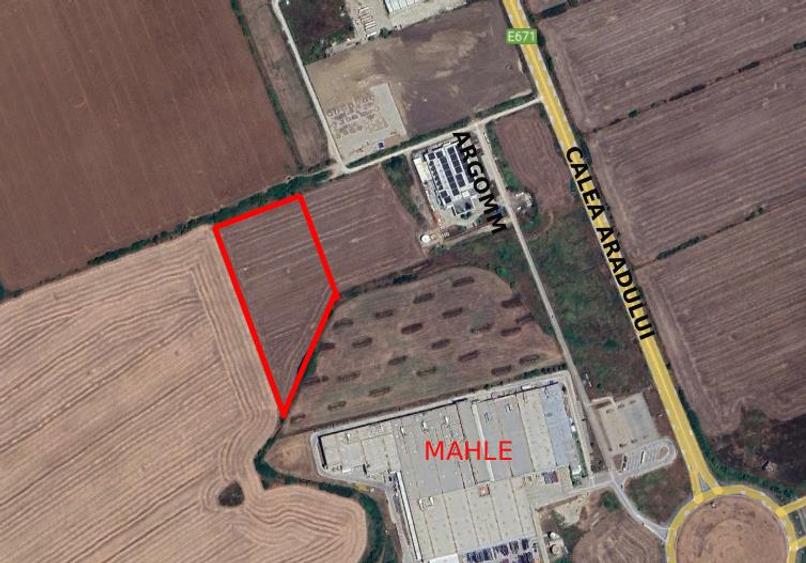 Teren cu PUZ industrial de vanzare in zona Aradului