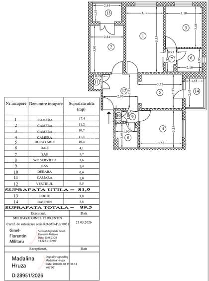 Apartament 4 camere,82 mp utili,renovat,mobilat, 10 minute de Metrou Pta Sudului - 16