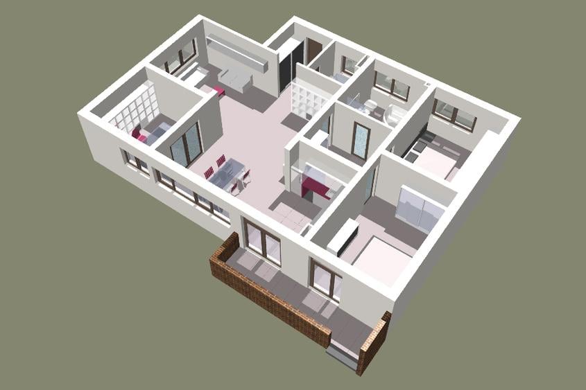 2 camere decomandat in vila, etaj 1