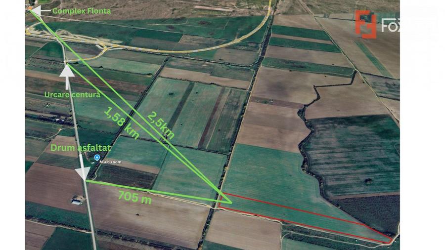 Teren extravilan arabil 50.890mp - aproape de centura Timisoara Sud