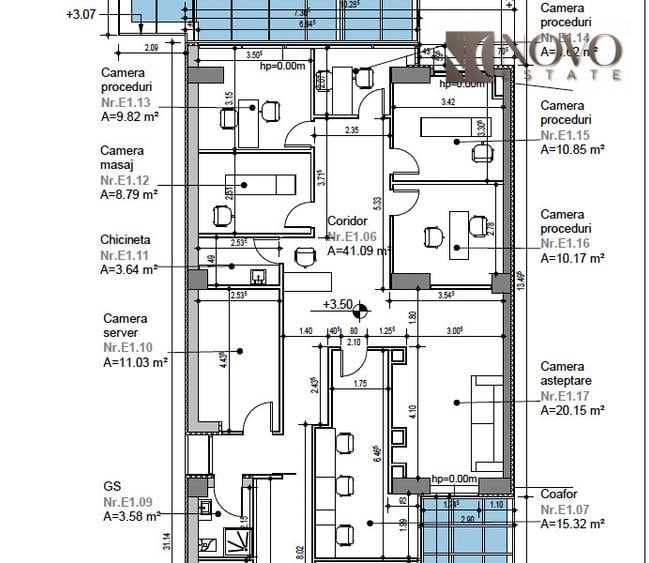 Spatiu birouri/comercial | 13 Septembrie - Prosper | 125 mp | Etaj 1