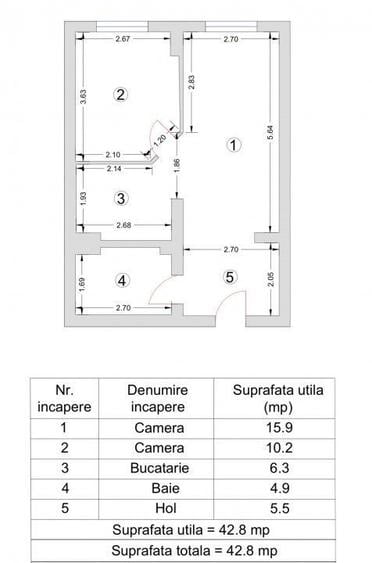 Apartament 3 cam, etaj 3, lift, Opera Residence 0% Comision
