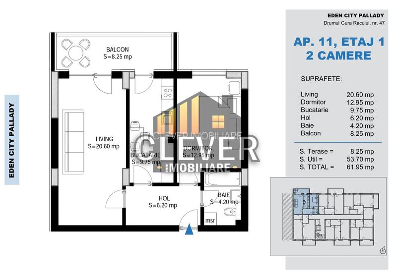 Apartament 2 Camere Decomandat, 62 mp | Pallady | metrou Nicolae Teclu - 1