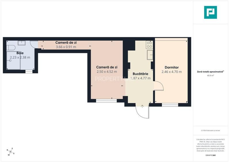 Apartament 2 camere utilat modern,  Zona Centrala - 10