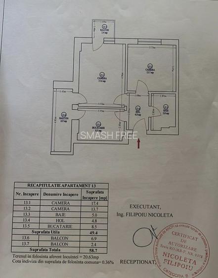 Apartament cu 2 camere 58,70 mp + loc de parcare Astorium comision 0% - 15